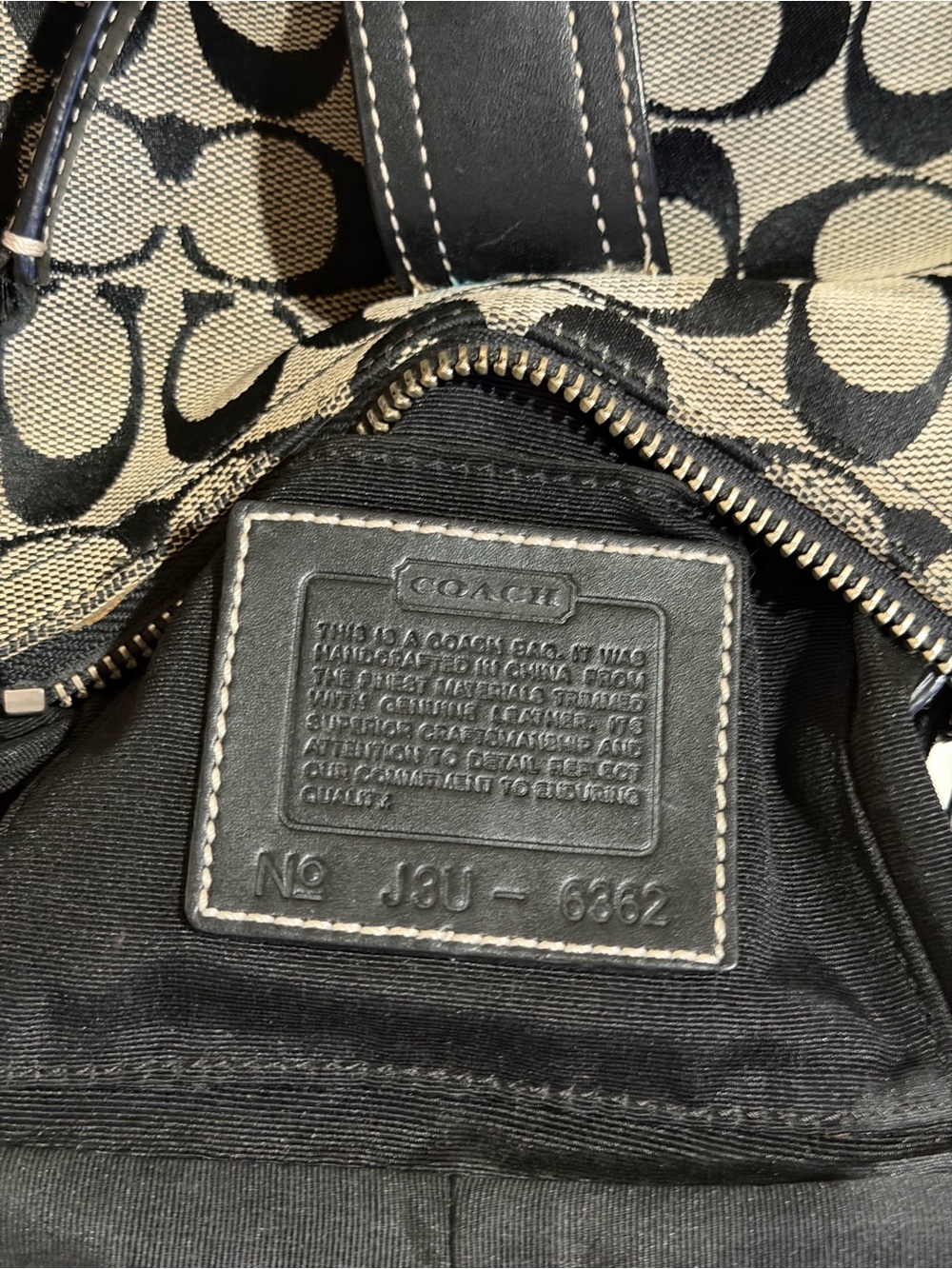 Coach โข Vintage Mini Demi Soho Shoulder Bag Monogram Black/Gray Canvas No 6362 - Picture 12 of 14